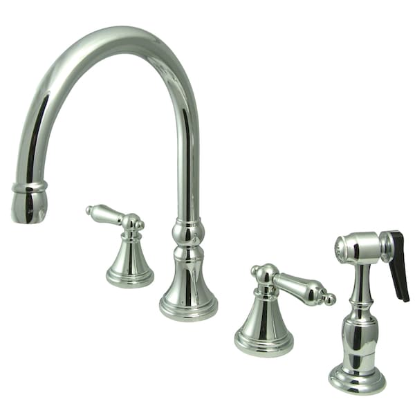 Widespread Kitchen Faucet, Polished Chrome